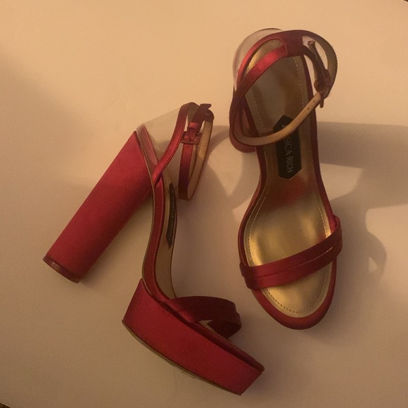 Jessica Rich Platform Sandal in Burgundy Size 7.5 - Picture 9 of 10